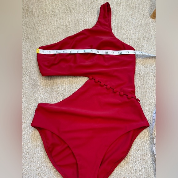 Red Carter Peri Red Cut Out One Piece Swimsuit - Picture 6 of 9